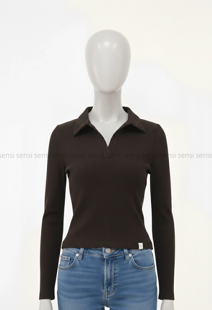 بلوز کبریتی کشی یقه شکاری کد1005337